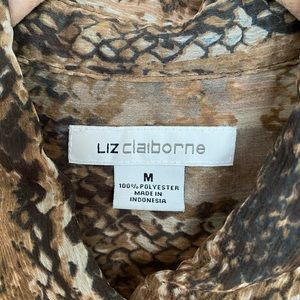 Liz Claiborne  animal print long sleeve blouse